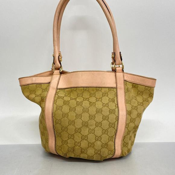 Gucci Tote Bag GG Canvas 211983 Leather Pink Beige Champagne Women's - Picture 11 of 16